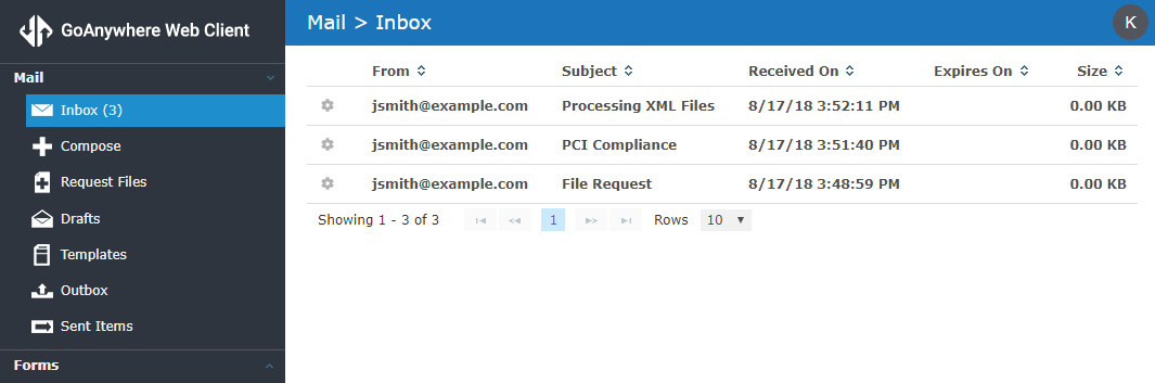 Secure Mail Page